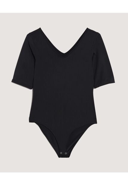 Body  Para Mujer Manga 3/4 Color Negro Marca Ostu #40200216