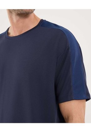 Camiseta Para Hombre Manga Corta Cuello Redondo Color Azul Marca Ostu #60091807