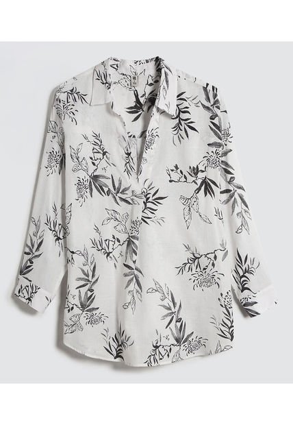 Camisa Para Mujer Manga Larga Color Blanco Marca Ostu #40010221