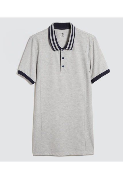 Polo Para Hombre Cuello Tejido Sin Bolsillo Color Gris  Marca Ostu #60110685