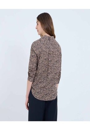 Camisa Para Mujer Manga 3/4 Color Café Marca Ostu #40010300