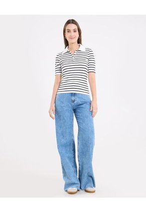 Polo  Para Mujer Manga Corta Color Negro Marca Ostu #40110188