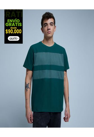 Camiseta Para Hombre Manga Corta Color Verde  Marca Ostu #60091202 Ostu
