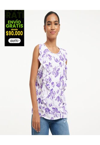 Blusa Para Mujer Manga Sisa Color Morado Marca Ostu #40120726 Ostu