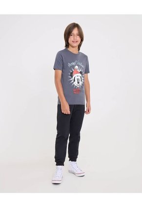 Camiseta  Infantil Niño Manga Corta Cuello Redondo Color Gris Marca Ostu #80090326