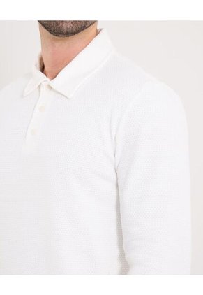 Polo  Para Hombre M/L Cuello Maquina Sin Bolsillo Color Crema Marca Ostu #60110859