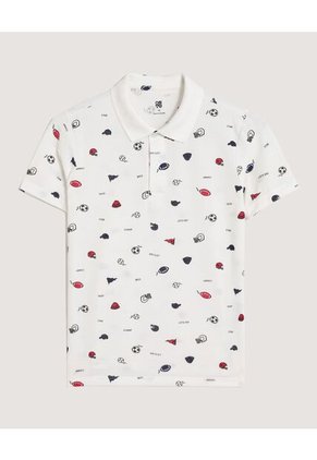 Polo  Infantil Niño Manga Corta Color Crema Marca Ostu #80110121