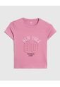 Camiseta Infantil Niña Manga Corta Cuello Redondo Color Rosado Marca Ostu #90090300 de Ostu