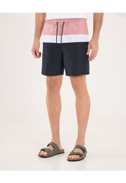 Ropa De Playa Para Hombre Pantaloneta De Baño Corta Color Rosa Marca Ostu #60270052