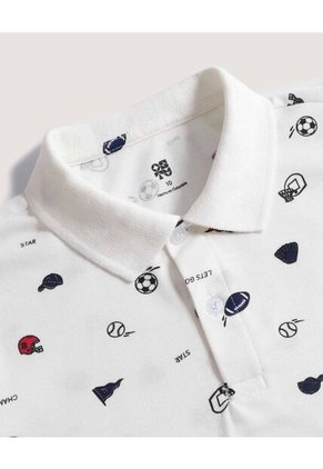 Polo  Infantil Niño Manga Corta Color Crema Marca Ostu #80110121