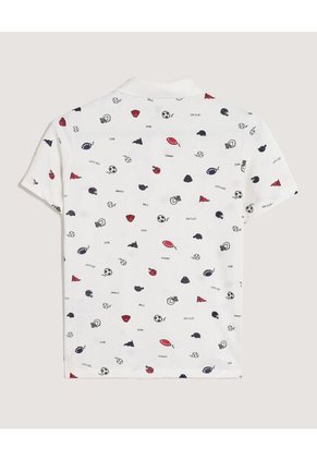 Polo  Infantil Niño Manga Corta Color Crema Marca Ostu #80110121