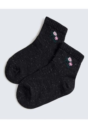 Medias Infantil Niña Tobillera Color Negro Marca Ostu #90980147