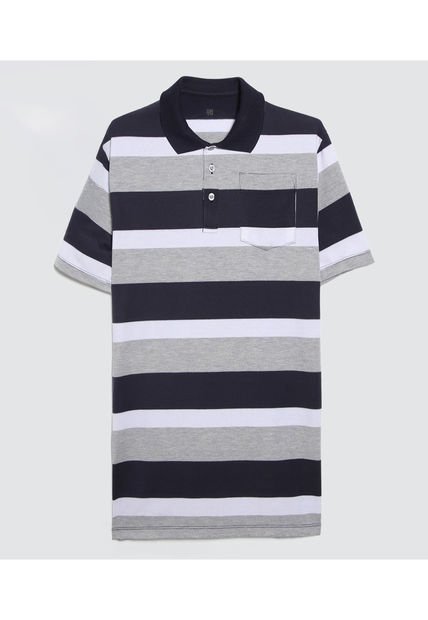 Polo Para Hombre Cuello Tejido Con Bolsillo Color Gris  Marca Ostu #60110645