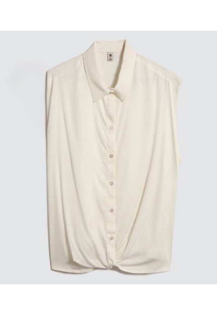 Camisa Para Mujer Manga Sisa Color Crema Marca Ostu #40010231