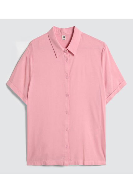 Camisa Para Mujer Manga Corta Color Rosa Marca Ostu #40010227