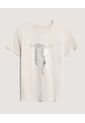 Camiseta  Para Mujer Manga Corta Cuello Redondo Color Beige Marca Ostu #40092847 de Ostu