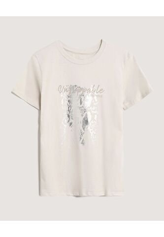 Camiseta  Para Mujer Manga Corta Cuello Redondo Color Beige Marca Ostu #40092847 Ostu