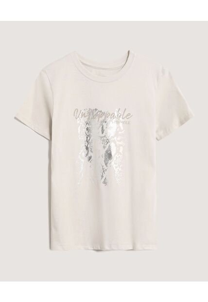 Camiseta  Para Mujer Manga Corta Cuello Redondo Color Beige Marca Ostu #40092847