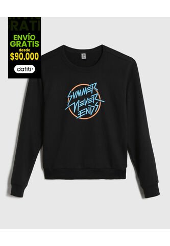 Buzo Para Niño Cuello Redondo Color Negro Marca Ostu #80060125 Ostu