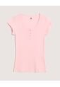 Camiseta  Para Mujer Manga Corta Cuello Redondo Color Rosa Marca Ostu #40092700 de Ostu
