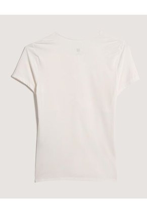 Camiseta  Para Mujer Manga Corta Cuello V Color Crema Marca Ostu #40092683