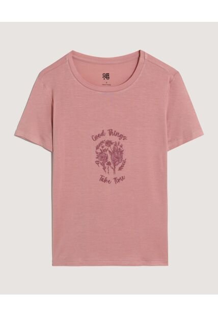 Camiseta  Para Mujer Manga Corta Cuello Redondo Color Lila Marca Ostu #40092818