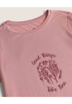 Camiseta  Para Mujer Manga Corta Cuello Redondo Color Lila Marca Ostu #40092818