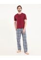 Pijama  Para Hombre M/C P/L Color Azul Marca Ostu #60040201 de Ostu