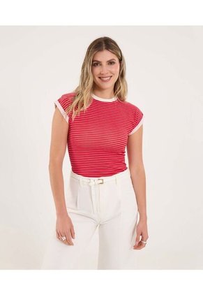Body Para Mujer Manga Corta Color Rojo Marca Ostu #40200189