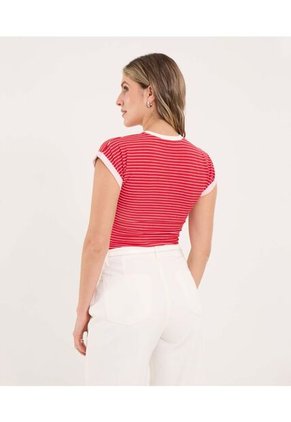 Body Para Mujer Manga Corta Color Rojo Marca Ostu #40200189
