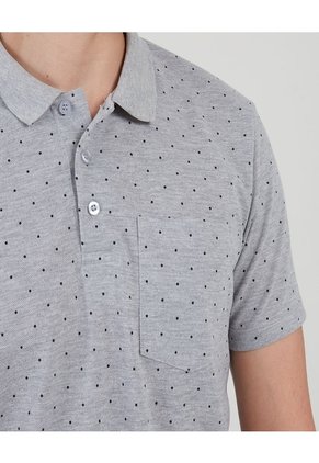 Polo Para Hombre Cuello Tejido Con Bolsillo Color Gris  Marca Ostu #60110575