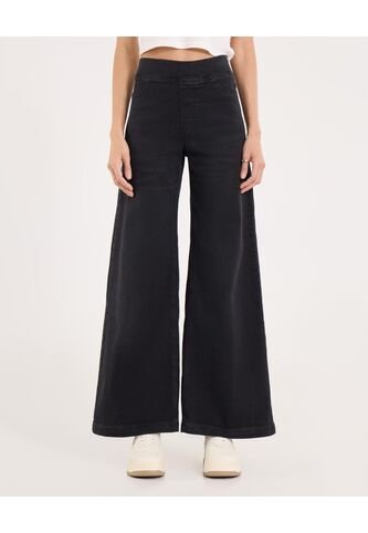 Jean Para Mujer Wide-Leg Color Negro Marca Ostu #40160585 Ostu