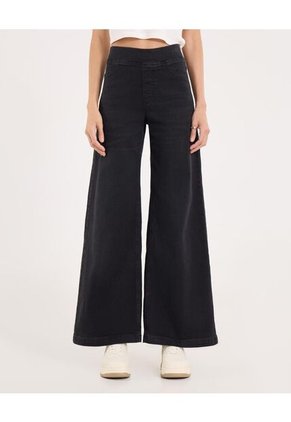Jean Para Mujer Wide-Leg Color Negro Marca Ostu #40160585