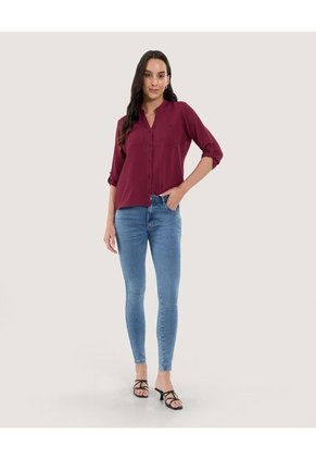 Blusa Para Mujer Manga 3/4 Color Vino Marca Ostu #40121153