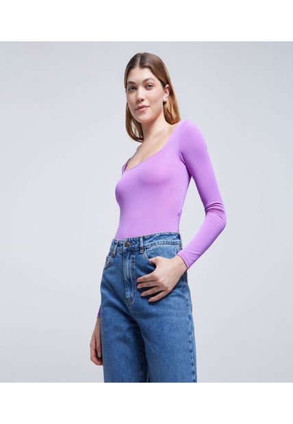 Body Para Mujer Manga Larga Color Purpura Marca Ostu #40200140