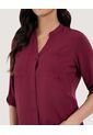 Blusa Para Mujer Manga 3/4 Color Vino Marca Ostu #40121153 de Ostu