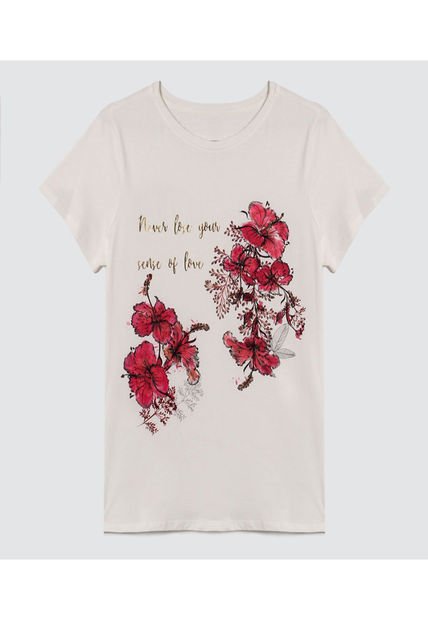 Camiseta Para Mujer Manga Corta Color Blanco Marca Ostu #40092105