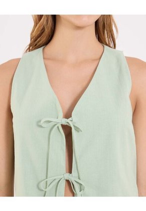 Chaleco  Para Mujer Plano Color Verde Marca Ostu #40250030