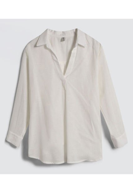 Camisa Para Mujer Manga Larga Color Crema Marca Ostu #40010217
