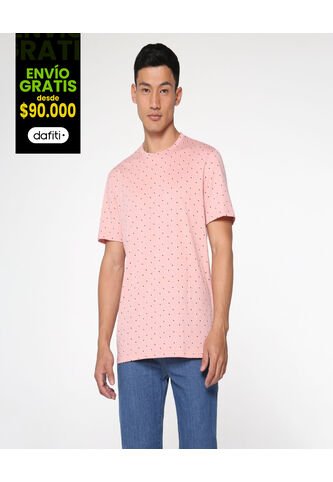 Camiseta Para Hombre Manga Corta Color Rosado  Marca Ostu #60090855 Ostu