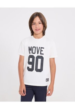 Camiseta  Infantil Niño Manga Corta Cuello Redondo Color Crema Marca Ostu #80090279