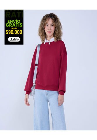 Buzo Para Mujer Cuello Redondo Color Vino Marca Ostu #40060340 Ostu