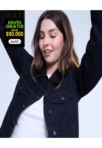 Chaqueta Para Mujer Trucker Color Negro Marca Ostu #40080228 Ostu