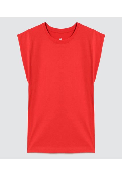 Camiseta Para Mujer Manga Sisa Color Rojo Marca Ostu #40092013