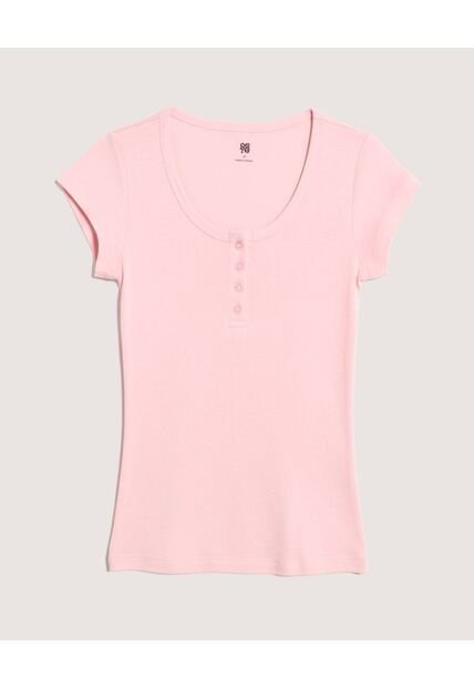 Camiseta  Para Mujer Manga Corta Cuello Redondo Color Rosa Marca Ostu #40092700