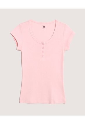 Camiseta Para Mujer Manga Corta Cuello Redondo Color Rosa Marca Ostu #40092700