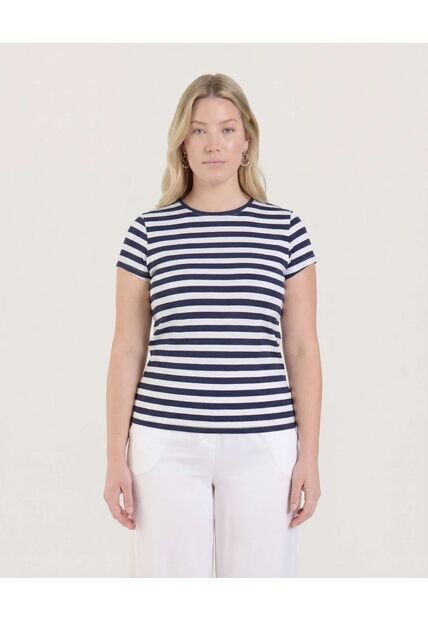 Camiseta  Para Mujer Manga Corta Cuello Redondo Color Azul Marca Ostu #40092723