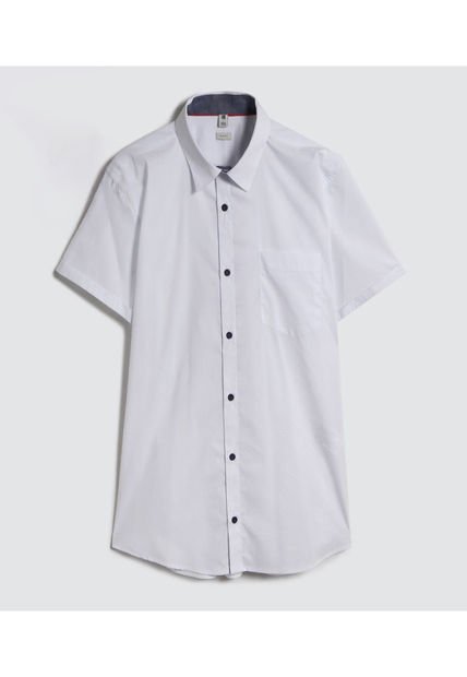 Camisa Para Hombre Manga Corta Con Bolsillo Color Blanco Marca Ostu #60010698