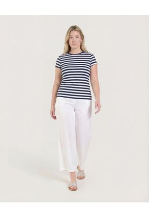 Camiseta  Para Mujer Manga Corta Cuello Redondo Color Azul Marca Ostu #40092723