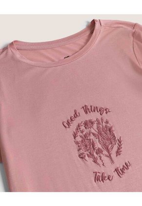 Camiseta Para Mujer Manga Corta Cuello Redondo Color Lila Marca Ostu #40092818